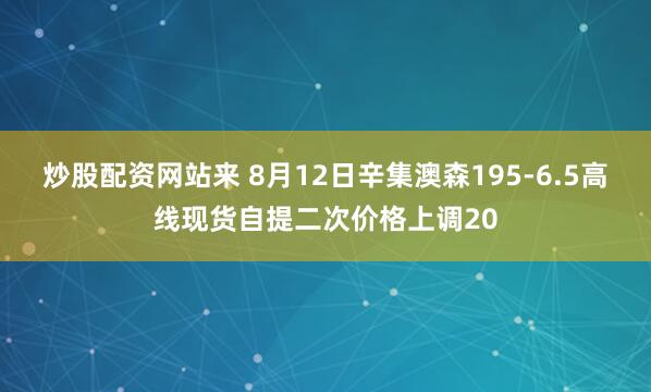 炒股配资网站来 8月12日辛集澳森195-6.5高线现货自提二次价格上调20